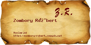 Zombory Róbert névjegykártya